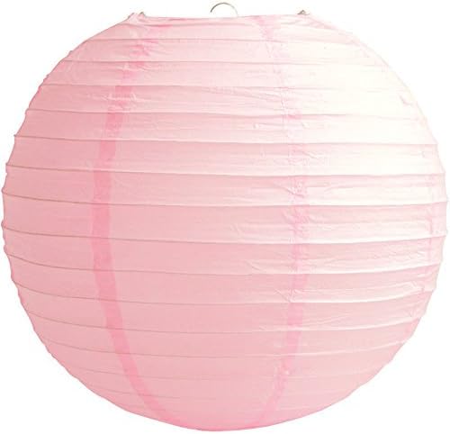 4",6",8",10",12",14",16" Round Paper Lanterns Lamp Shade Wedding Birthday Party (12"(30CM), Baby Pink)