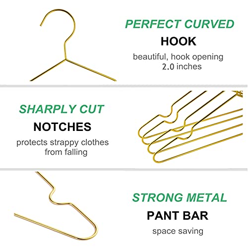 Amber Home 12Inch Gold Kids Baby Hangers 20Pack, Strong Metal Children Clothes Hangers For Closet, Space Saving Infant Hanger For Toddler Coats Pants ( Gold, 20) #TOP1