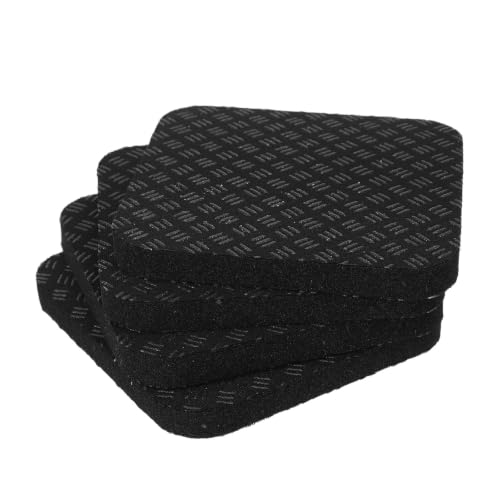 4pcs Tapetes antivibración para caminadora PU negro 10x10 cm para pisos