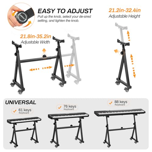 image for AODSK Keyboard Stand Heavy Duty- Z Style Adjustable and Portable Heavy