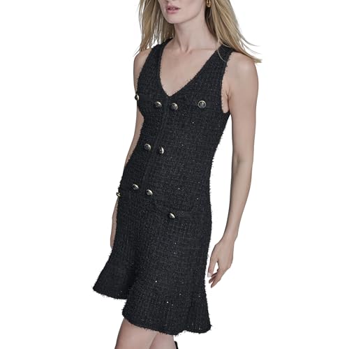 BCBG Women's Sleeveless V-Neck, Black,L