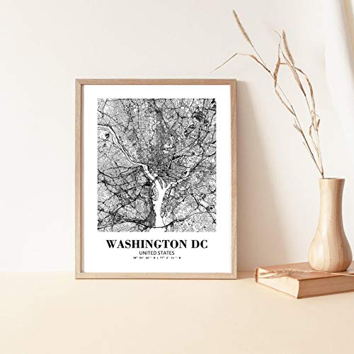 Affiche Washington DC impression abstraite haut de gamme décoration murale maison Eleville Wgn537