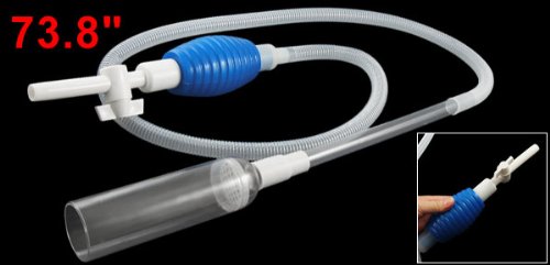 sourcing map 73.8 Lang Aquarium Kunststoff Bodenreiniger Siphon Mulmsauger Mulmglocke blau de de