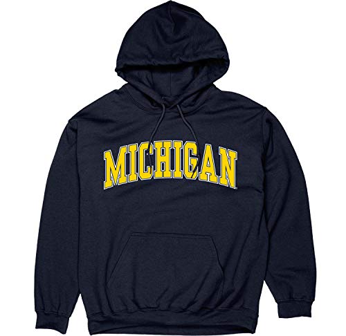Blue 84 Men's Michigan Wolverines Arching Team Color Hoodie, Michigan Wolverines Navy, Large - Image 2