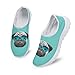 Dolyues Tenis de enfermera para mujer, novedosos arte animal, étnico, transpirable, para correr, dinosaurio, caballos, pug, zapatos antideslizantes, Pug Turquesa, 39.5 EU