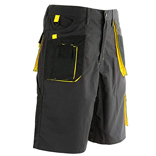 REIS, Pantalon de Travail Court pour Hommes, 270g/m², 65% Polyester 35% Coton, Noir-Jaune, Taille: L - Image 5