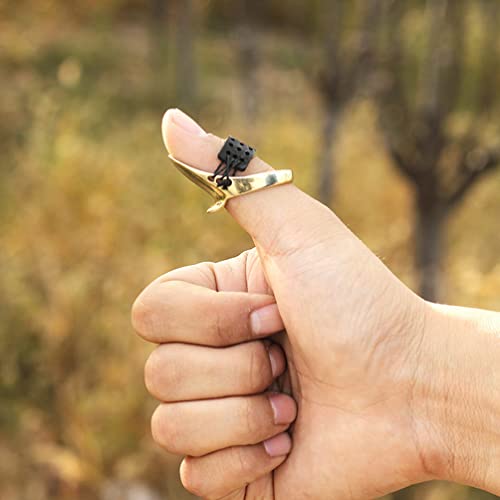 Sosoport Conjunto de anel de polegar para de latão, protetor de dedo recurvo tradicional protetor de