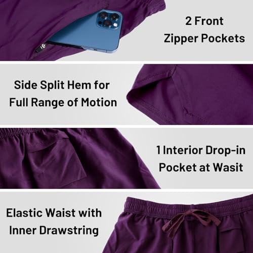 Image of MIER Men's Workout Running Shorts Lightweight Active 5 Inches Shorts with Pockets, Quick Dry, Breathable