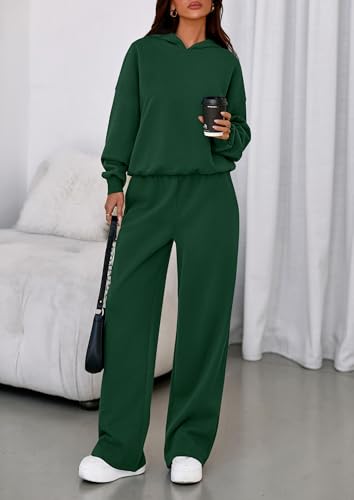 Image of PRETTYGARDEN Womens Sweatsuits 2 Piece Set 2026 Casual Winter Long Sleeve Hoodie Loose Wide Leg Sweatpants Fall Tracksuit