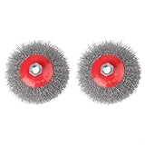 2Pcs 4.5 Inch 115Mm Twisted Knot Wire Wheel Brush For M14 Angle Grinder,Steel Crimped Cup For Rust Paint Removal Wood Distressing Metal Cleaning 8500RPM