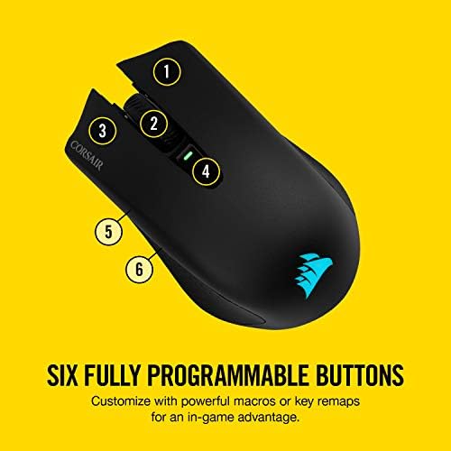 Corsair Harpoon Wireless RGB Lightweight FPS/MOBA Gaming Mouse – 10,000 DPI – 6 Programmable Buttons – Low-Latency Bluetooth – iCUE Compatible – PC, Mac, PS5, PS4, Xbox – Black - 5