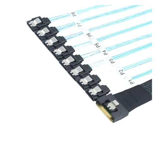 Cable High Speed PCIe 4.0 SlimSAS SFF-8654 a 8 SATA 50cm