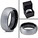 Charming Jewelers Tungsten Wedding Band Ring 8mm for Men Women Comfort Fit Black Domed Round Brushed Size 11.5