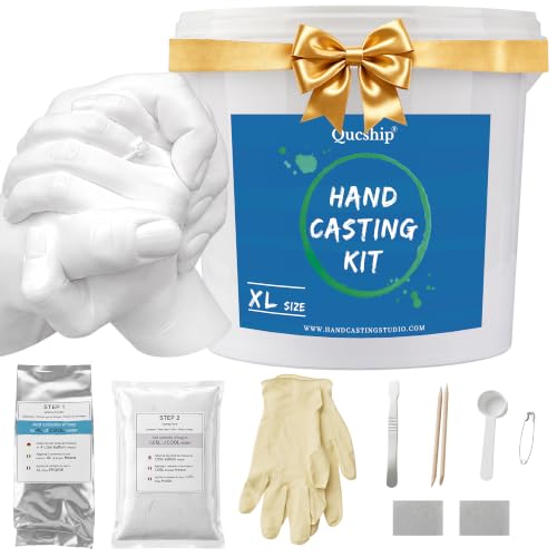 Qucship Family Hand Casting Kit for 3 Hands Detailed Keepsake Mold Set