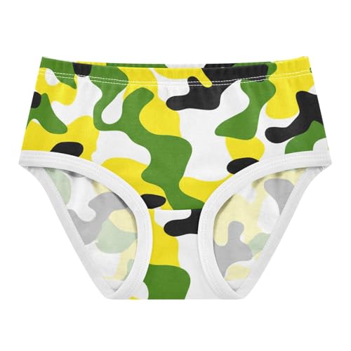 Print Toddler Girls Underwear 2t Cotton Panties for Girl Camouflage Yellow Green Kids Undies Briefs