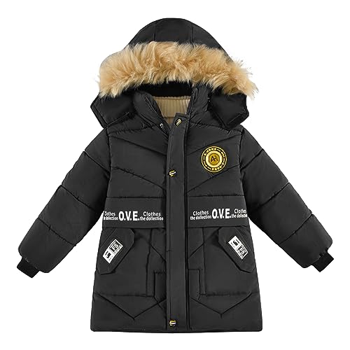 Boys Winter Warm Coat Hooded Puffer Jacket Casual Snow Outerwear