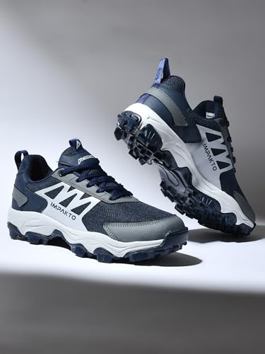 Image of Impakto Edgerunner Men's Hiking & Trekking Shoes | Lightweight & Breathable Outdoor Shoes | Anti-Skid All Terrain Grip | Cushioned Mid Sole | Trek Shoes for Mountain, Trail & Adventure