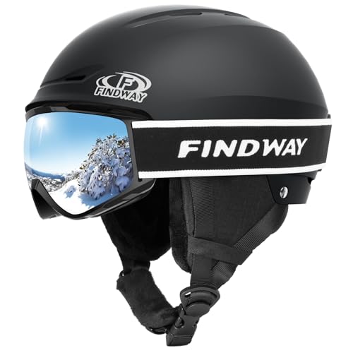 findway - Findway Snow Ski Helmet Set, Snowboard Helmet with Goggles for Adults, Safety Durable ABS Shell and Protective EPS Foam Inner Shell, Snow Sports Helmet and Glasses for Men Women Youth - -5%