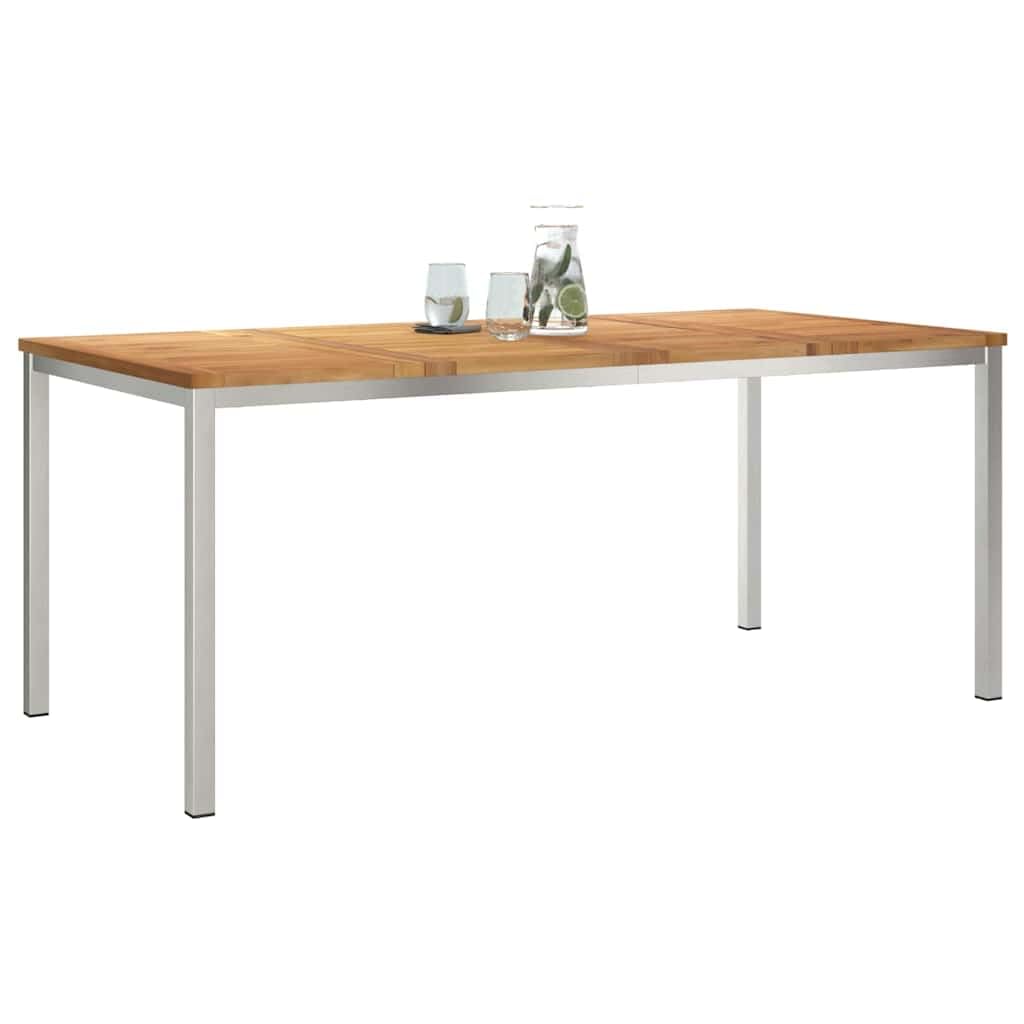 Stół ogrodowy 180 x 90 cm, wykonany z litego drewna tekowego i stali nierdzewnej, odporny na warunki atmosferyczne, na taras i do ogrodu, składany, trwały, do użytku na zewnątrz, owalny