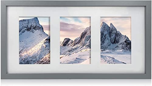 INNOTECK Marco de fotos MDF gris 4,6 x 3 - Marco de fotos colgante - Diseño único - Fácil de limpiar y montar Cover