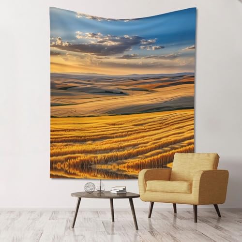 Tapisserie murale coucher de soleil pour masquer mur abîmé déco rapide