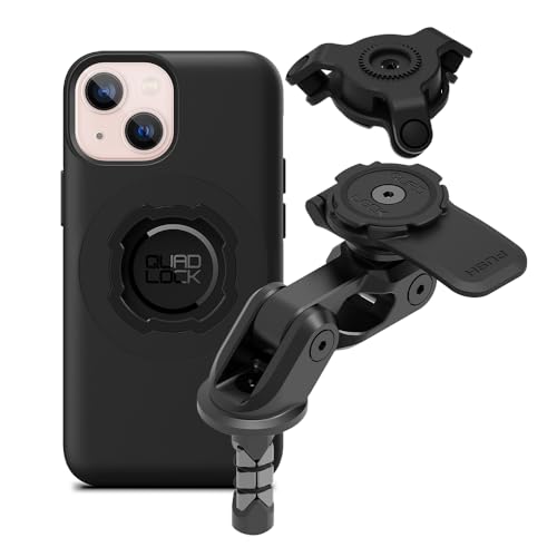 Image of Quad Lock Motorcycle Fork Stem Mount PRO Kit with Vibration Dampener and MAG Phone Case for iPhone 13 Mini