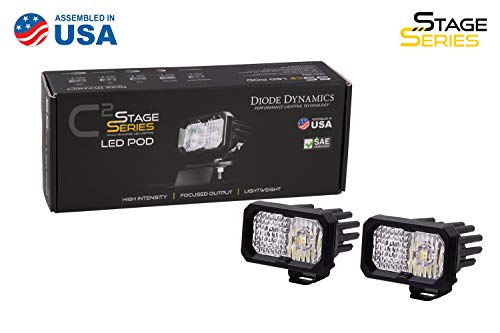 Diode Dynamics C2 1.0 Combo LED Pod Blanco Ámbar par miniatura 4