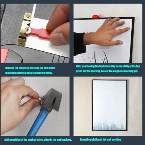Outils de suspension murale avec crochets clous et assistant d'installation - 6