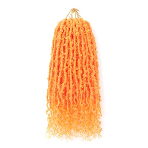 Aipin Butterfly Locs Goddess Locs Crochet Hair, 18 Inch, Orange
