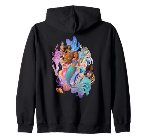 Sweat à capuche zippé Disney Ariel bleu marine 240g pour fan
