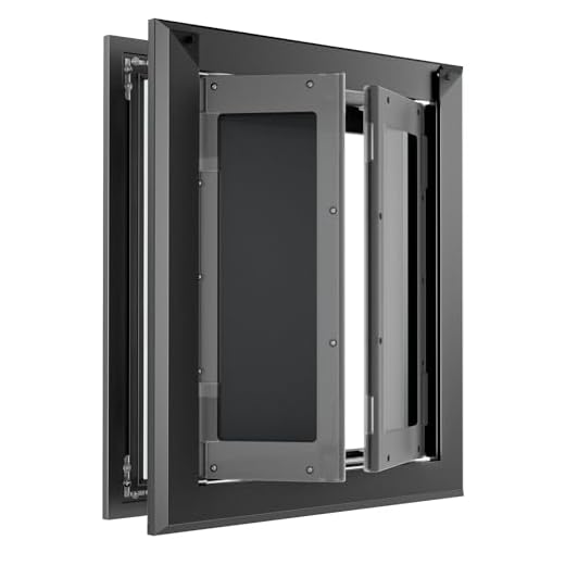 PATAPLUS Aluminum dog Door for Exterior Door,Strong Double Magnetic Flaps,Heavy-Duty Dog Door for Medium Dog Up to 70LBS(Medium,Black)