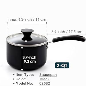 Cooknhomenonsticksaucepanwithglasslid2qtmultipurposepotsaucepankitchenwareblackaluminum Urban Country Home Decor Cook n home nonstick sauce pan with glass lid 2 qt multi purpose pot saucepan kitchenware black aluminum urban country home decor