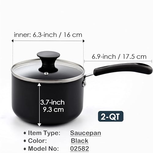 Cooknhomenonsticksaucepanwithglasslid2qtmultipurposepotsaucepankitchenwareblackaluminum Urban Country Home Decor Cook n home nonstick sauce pan with glass lid 2 qt multi purpose pot saucepan kitchenware black aluminum urban country home decor