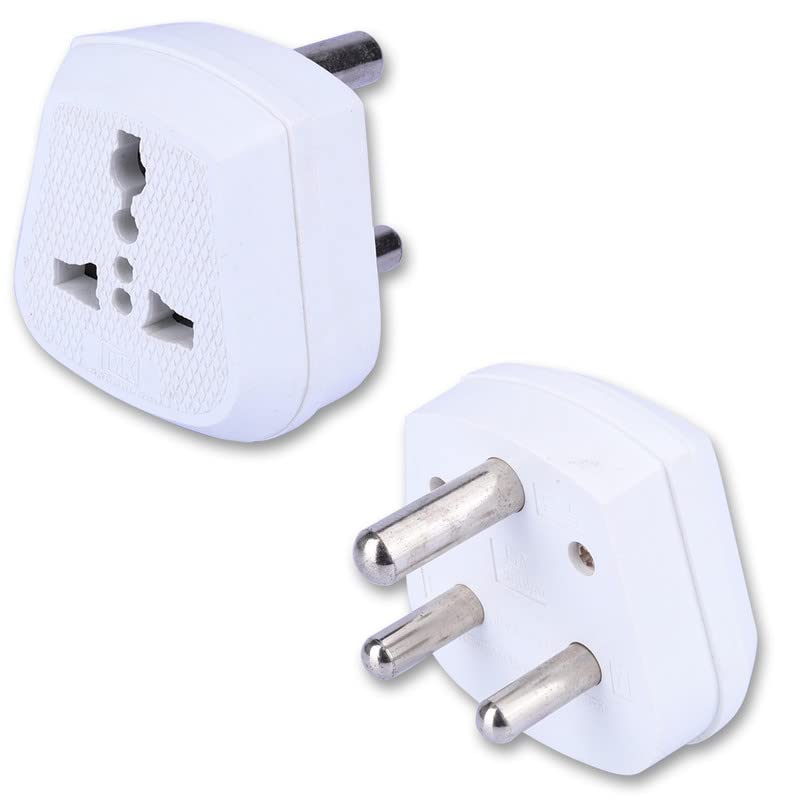 Image of MX 5A to 15A Converter Plug 3 Pin Universal Power Adapter - Heavy Duty Electrical Socket Converter for Home & Office Appliances (Pack of 2)