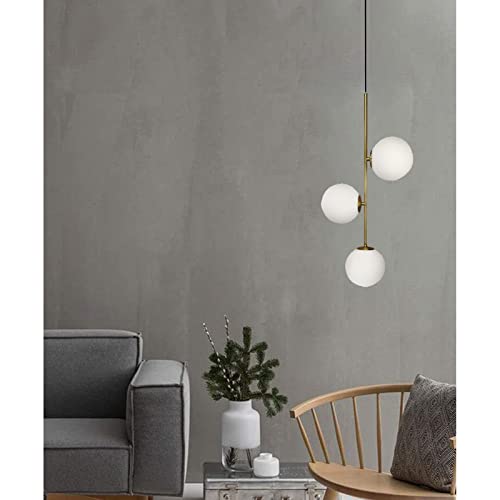 ZTTECH Lampada a sospensione in vetro bianco a