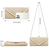 Larcenciel Sac Paille Beige en Crochet, Pochettes et Clutches Femme Ete avec Chaîne Détachable, Pochette Ceremonie Mariage Style Bohème Sacoche Femme Bandoulière pour Vacances, Cocktail(22.5x12x3CM) #4