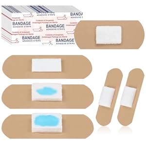 Geiserailie 100 Pcs Pressure Bandages XL for Dialysis Patients 2.83 x 1.18 Inch Pressure Adhesive Bandage Waterproof for Wound Care Absorbent Pad Thin Skin Seniors First Aid Essential