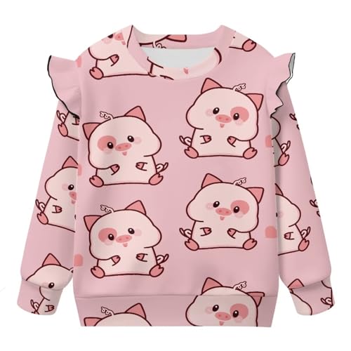 Toddler Long Sleeve Shirt Girl Cute Animal Print Long Sleeve Tops Little Girls Crewneck Sweatshirts Size 1-82