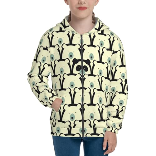 Panda Among Polar Bears Kids Pullover Hoodies Boys Zip Up Sweatshirts Girls Athletic Clothes with Pocket3