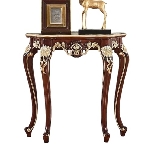KUKIXKK Mesa Consola, Mesa de Entrada de Madera Maciza con Almacenamiento, mesas auxiliares para Colocar detrás del sofá, mesas Decorativas para Pasillo, Entrada(Brown A,120cm/47.2in)