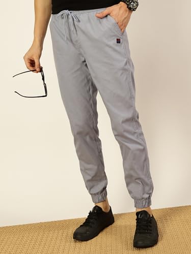 Image of Thomas Scott Men's | Solid | Light Weight | Breathable Fabric | Ribbed Bottoms | Mid Rise | Regular Fit | Cotton Blend | Button Waist | Chino Trouser | Pants