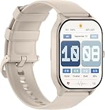 スマートウォッチ Smart Watch 活動量計 腕時計 iPhone対応 アンドロイド対応 Bluetooth6.0 通話機能付き 2.01インチ大画面 多種類文字盤 メッセージ通知 長持ちバッテリー 薄型 軽量 スポーツウォッチ 音楽再生 多機能スマートウォッチ 多種類運動モード (ベージュ)