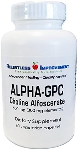 Alpha GPC, High-Potency 600mg Total/300mg Elemental *Per Capsule* NEW Formulation, even less excipients! 60 Vegi-Capsule by Relentless Improvement