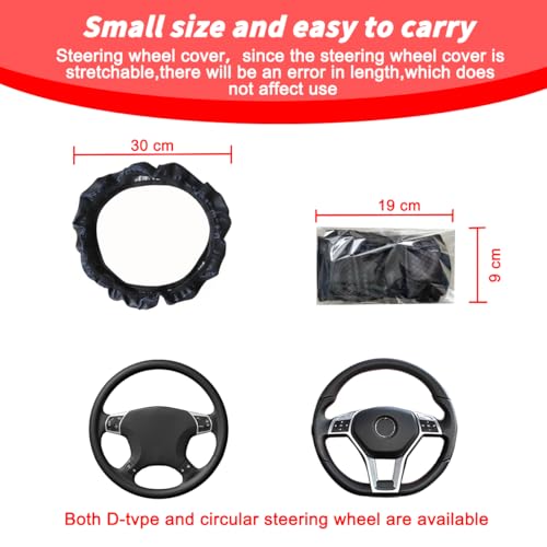 Adunsiaoto Lenkrad Abdeckung Mikrofaser, Heavy Duty Lenkradhülle, Carbon Fiber Auto Lenkrad, Abdeckung Atmungsaktiv Lenkradbezug Faser, Mikrofaser Leder Lenkradhülle Universal Größe(Blau)