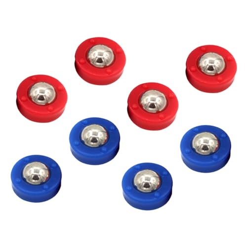 iplusmile Bolas Rodantes para Tejo De Mesa Discos Juegos De Mesa 8 Piezas 4 Azules 4 Rojas Acero y Plástico Multijuegos para Niños y Adultos y Deportes De Ocio