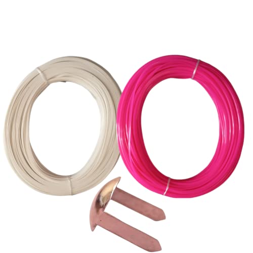 Image of ADW CRAFT'S Plastic Wire for Basket Making(2 Colours Best Combo|Plastic Koodai wire|Glass Wire For Basket Making|Koodai Wire Roll|Plastic Wire For Koodai (200 Grms, White+Pink, 1)