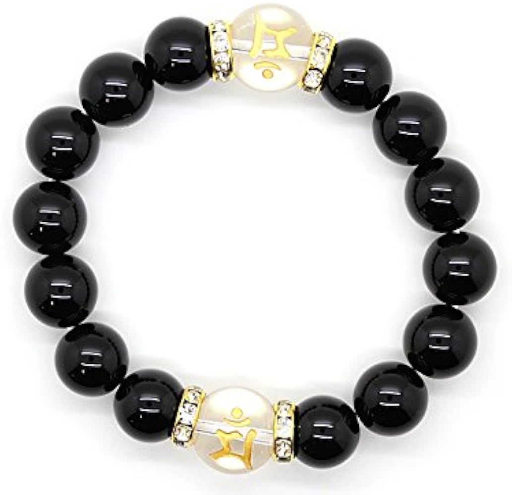 Amazon | [石輝] 卯生まれの金彫り守護梵字入り水晶14mm天然石