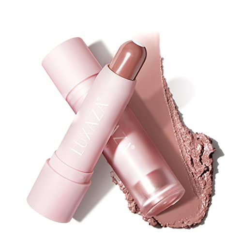 LUXAZA Tinted Lip Balm Chapstick with Color, Natural Semi - Gloss Finish, Hydrating/Coloring 2 in 1 Moisturizer Lip Stick for Girls & Women #05 Nude-Pink