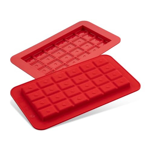Dr. Oetker Silikon-Schokoladenform Süße Tafeln, Flexxibel Love, 2 ST, 2 Jahre Garantie, Hitzebeständig – Perfekt für individuelle Schokoladentafeln und Desserts, Rot