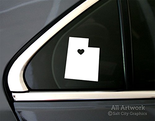 Heart in Utah Decal, Home State Decal - Car Window